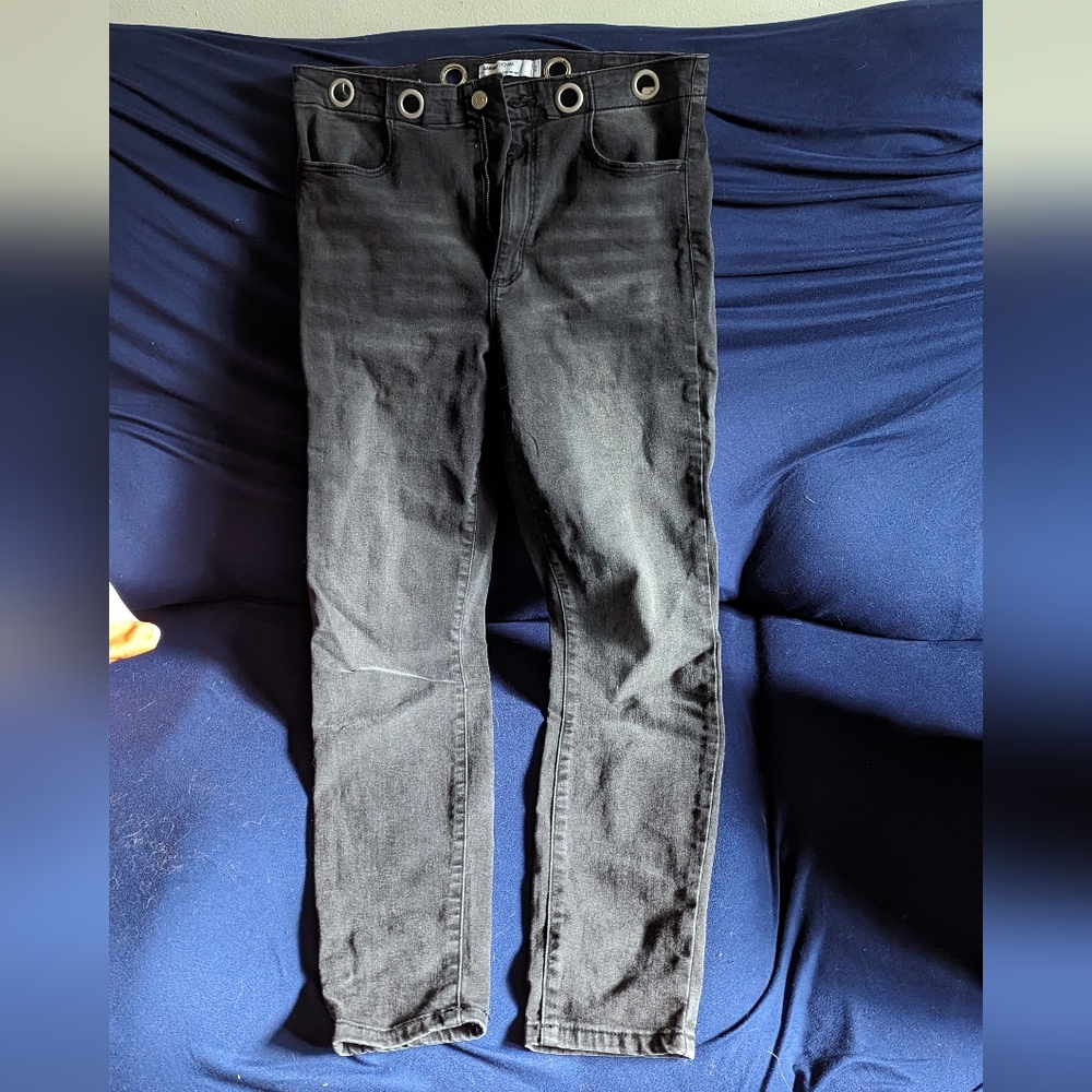 Eyelet black jeans